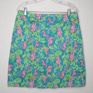goodclothes* Women's 5"‎ Back Slit Multicolor Seahorse Midi Pencil Skirt~ Size 8